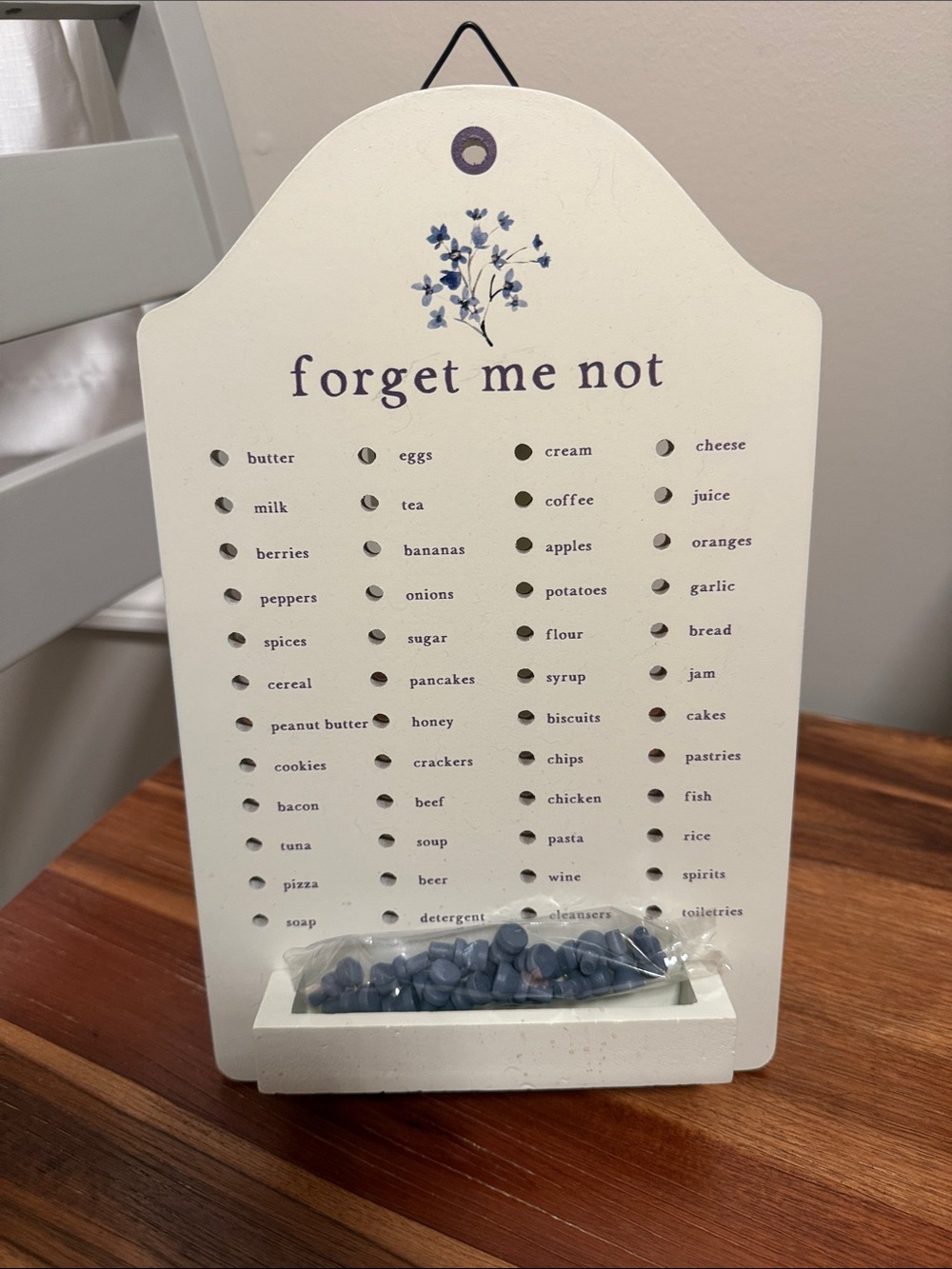 NWT Forget Me Not pantry peg board